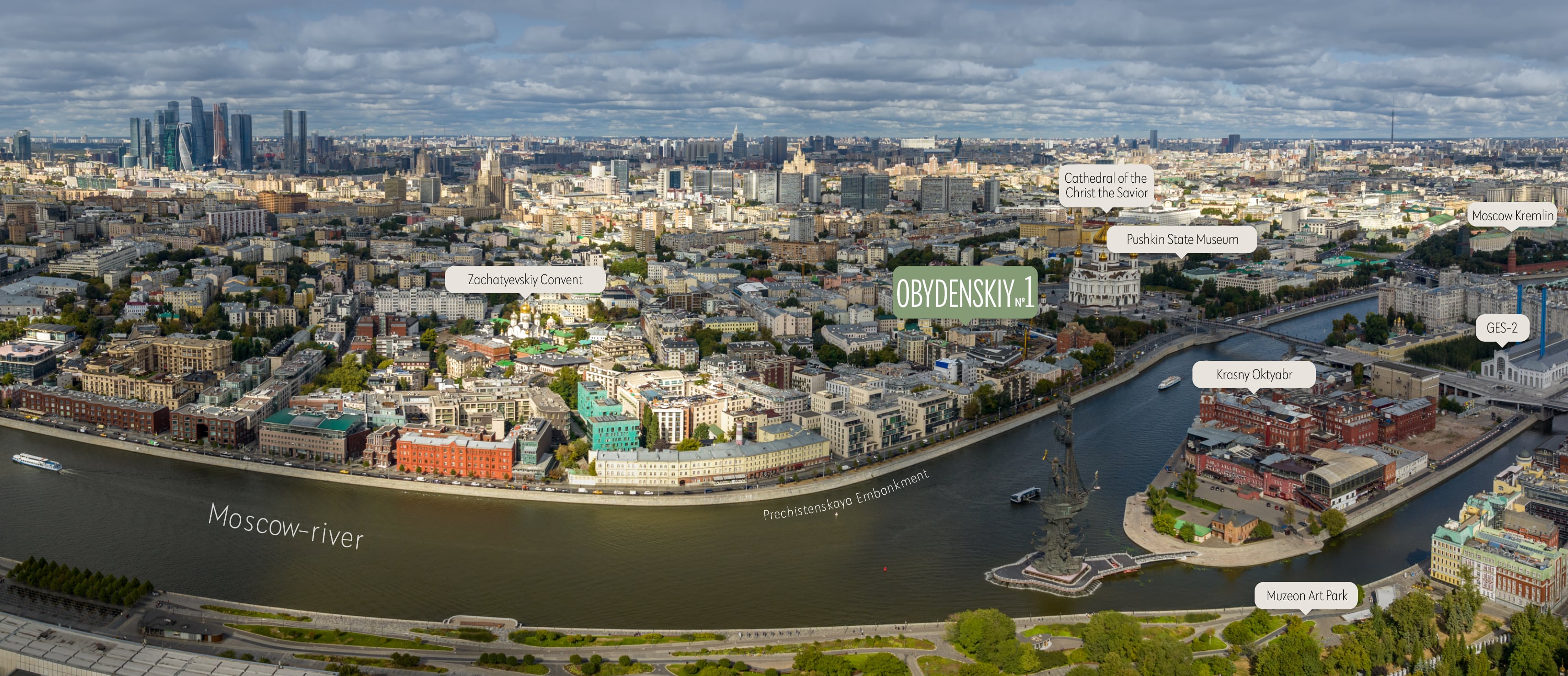 Obydenskiy № 1 in the best part of Ostozhenka – View from Moskva River
