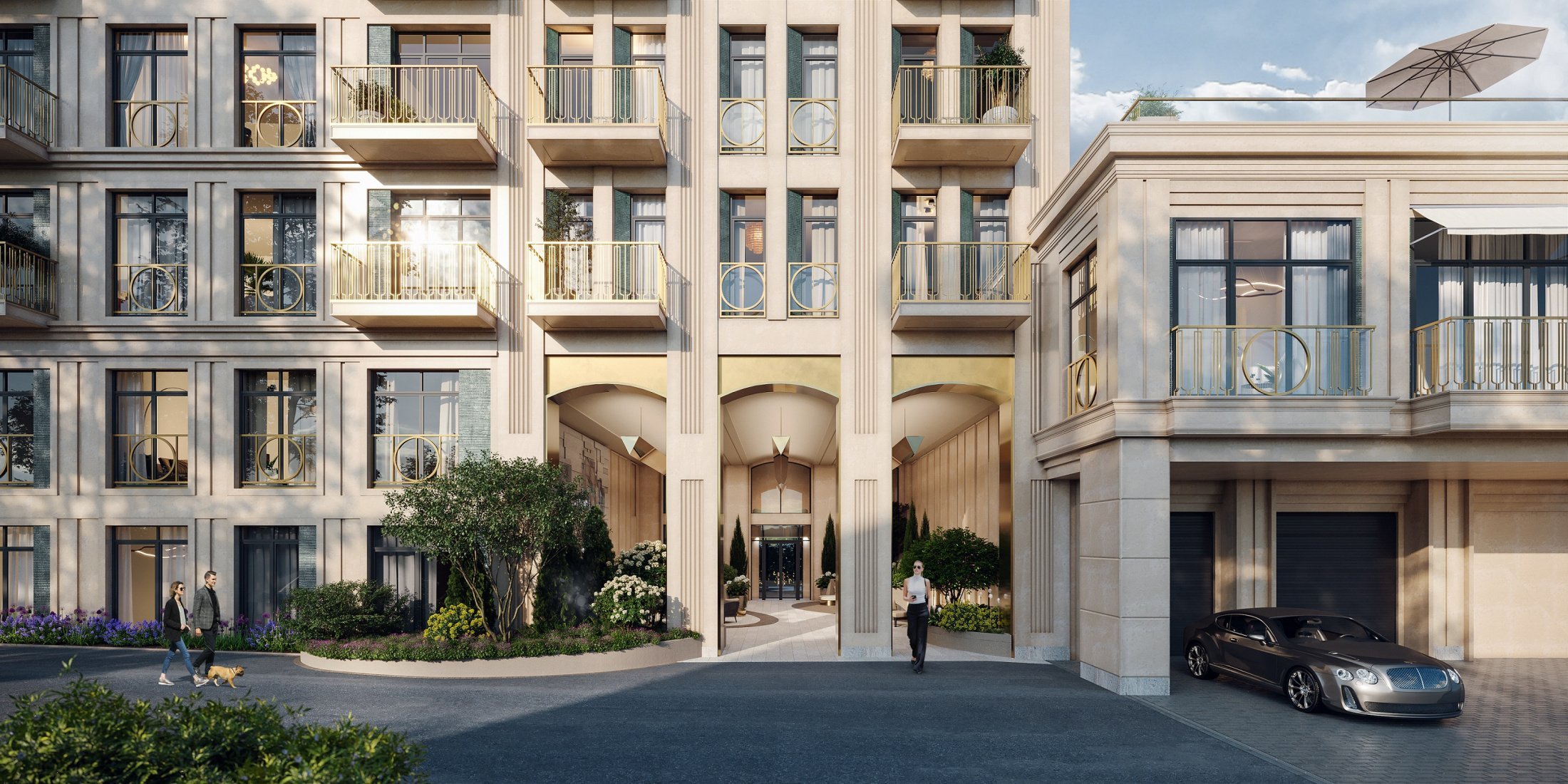 Фасады клубного дома у храма Христа Спасителя облицуют натуральным камнем из Португалии и Индии