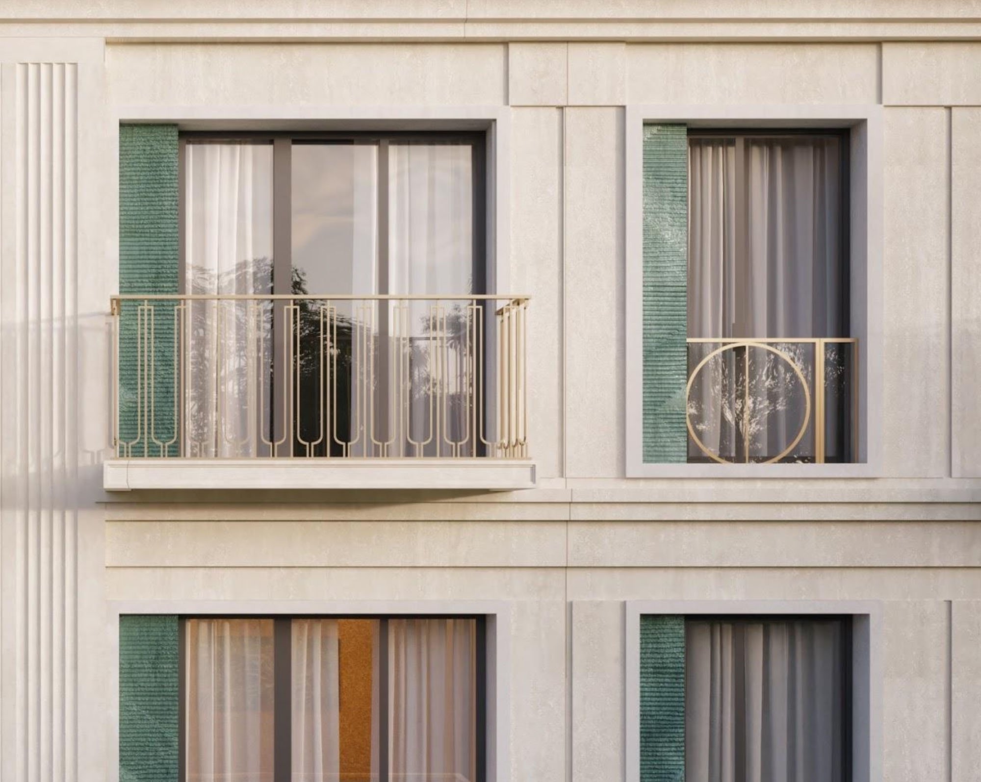 Панели из зеленого мрамора