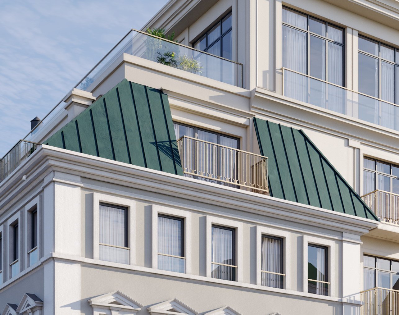 Кровля из патинированной меди