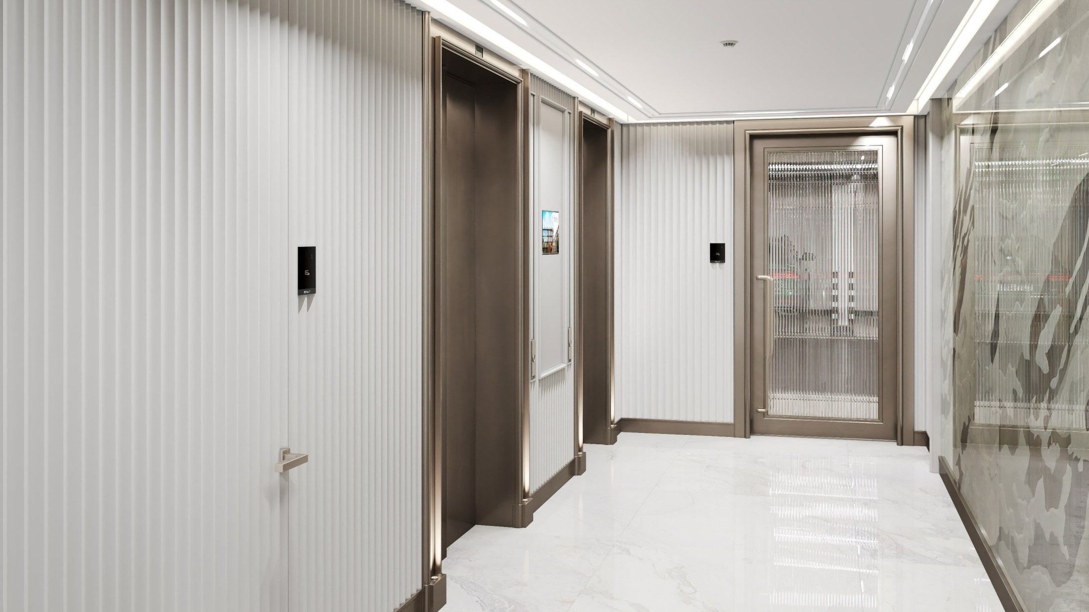 Лифтовой холл на подземном паркинге