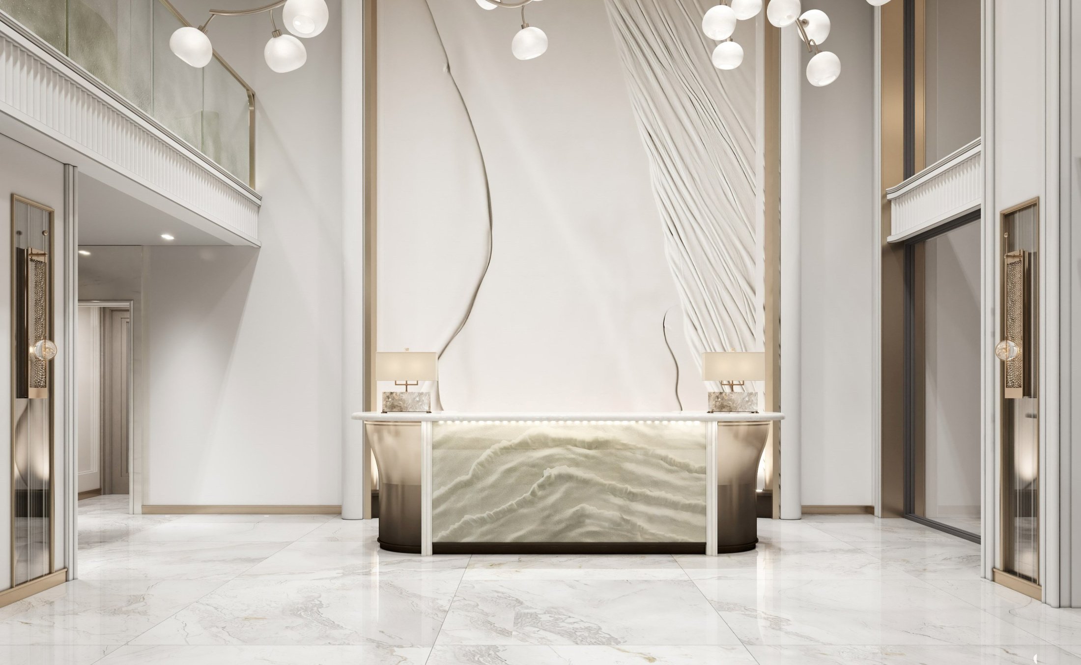 Зона ресепшен в лобби