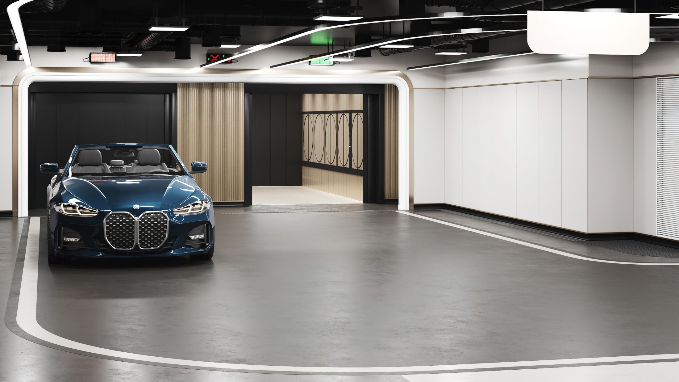 Лифт на подземном паркинге